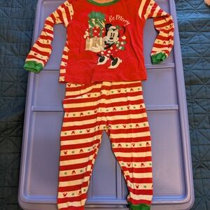 Disney Kids Pajamas - Red and Green Mickey Mouse Set